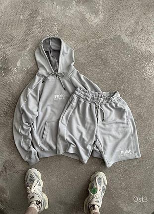 Мужской костюм двойка худи шорты очень красивый материал приятная ткань качественный