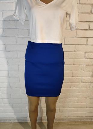 Мини юбка цвет электрик, misguided, s-м.