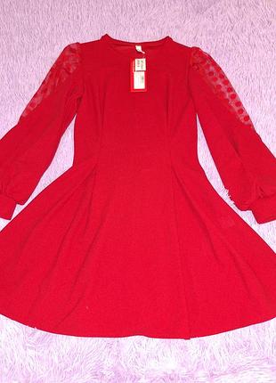 Новое красное платье xs/s