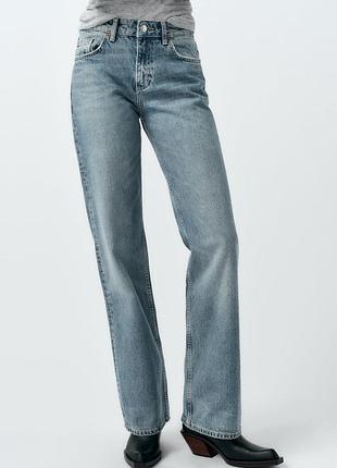 Джинси zara wide leg mid rise