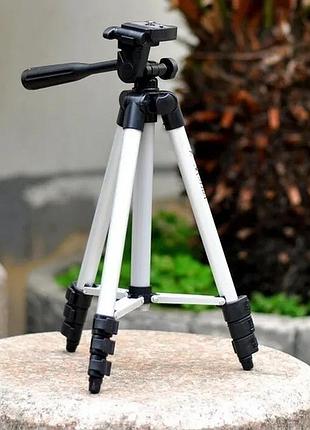 Штатив для телефона и фотоаппарата tripod 3110 pro портативный трипод 0,35-1.02м высота: серебряный