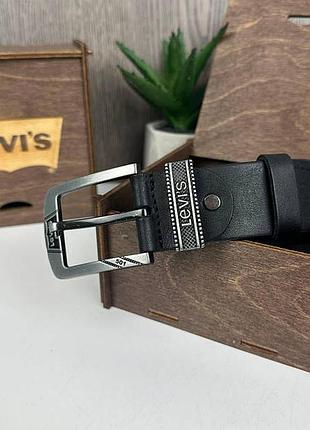 Мужской кожаный ремень levis черный, ремень натуральная кожа левис 1782