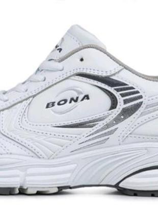 Кроссовки bona кожаные белые