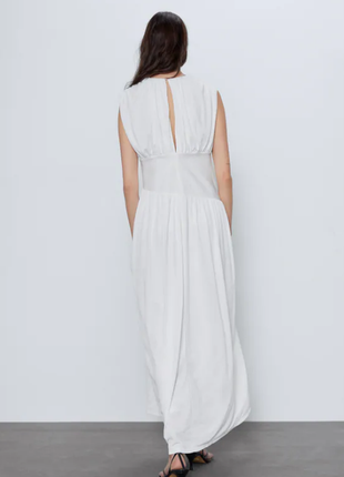 Нежное длинное белое платье zara5 фото