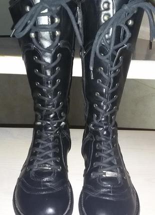 Angulus (дания)- кожаные черные кожаные сапоги р. 38 (24,5см)