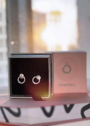 Серьги pandora "блестящий круг"