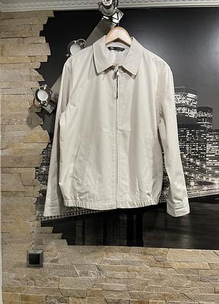 Мужская ветровка куртка бежевый хлопок zara зара оригинал