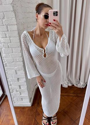 Ажурное туника для пляжное. пляжное платье. пляжная туника