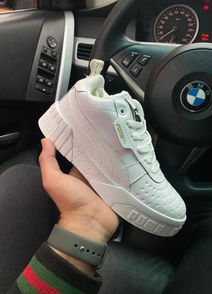 Женские кроссовки пума puma cali white  fur (мех)