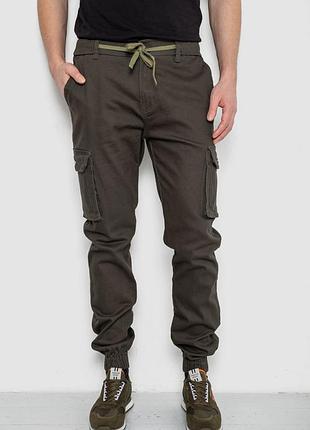 Штаны мужские карго, цвет темно-зеленый