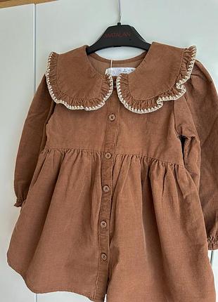 Сукня вельветова з коміром  zara