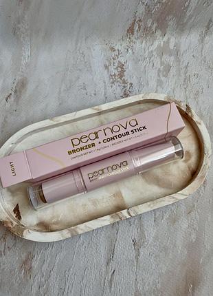 Продукт 2-в-1 кремовый бронзер + контур pear nova bronzer + contour stick