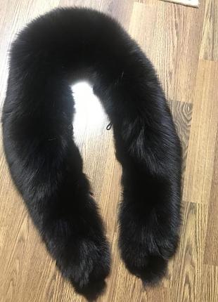 Комір довгий чорний песець