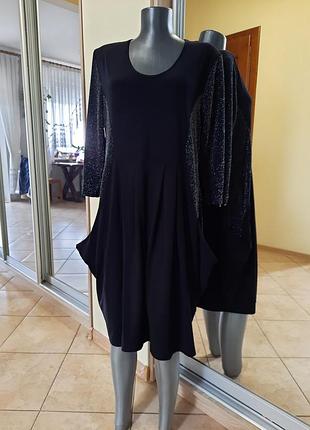 Комфортне з кишенями та люрексом плаття 👗 оверсайз