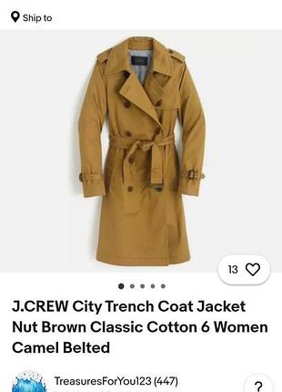 Тренч j.crew горчичный бежевый s