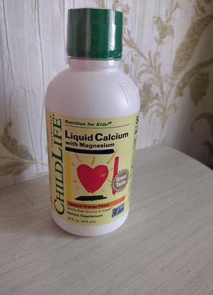 Childlife essentials жидкий кальций с магнием натуральным вкусом апельсина 474мл