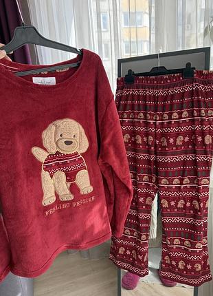 Тепла плюшева піжама великого розміру