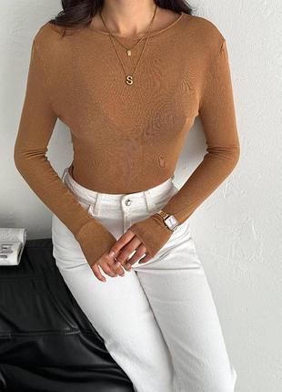 Полупрозрачный лонгслив из вискозы