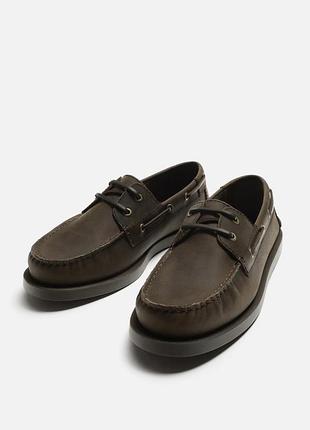 Шкіряні мокасини zara