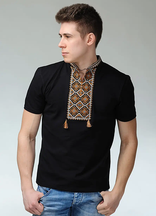 Мужская футболка вышиванка трикотажная