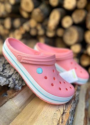 Женские кроксы сабо crocs crocband melon ice/blue crocs crocband melon ice/blue clog