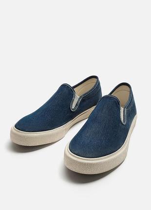 Джинсові кеди без шнурків zara