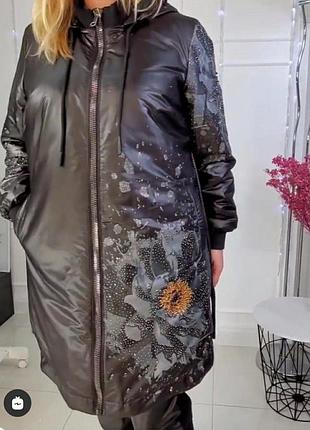 Куртка-пальто весна осінь на утеплені  розмір xl-2xl