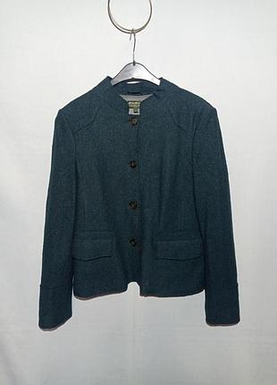 Жакет шерстяной цвета морской волны, ткань букле, размер xl, xxl.