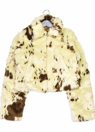 Новая мягкая шуба в анималистичный принт в стиле zara