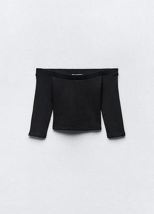 Топ, топік рубчик топ в рубчик zar, топ з відкритими плечима