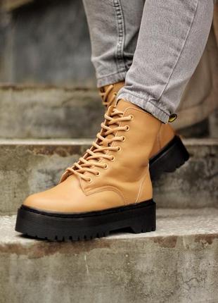 🍁💛dr.martens jadon beige black premium💛🍁ботинки женские весна-осень доктор мартинс жадон