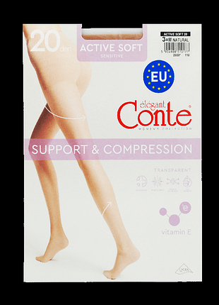 Conte колготи active soft 20, р.2, 3, різні кольори
