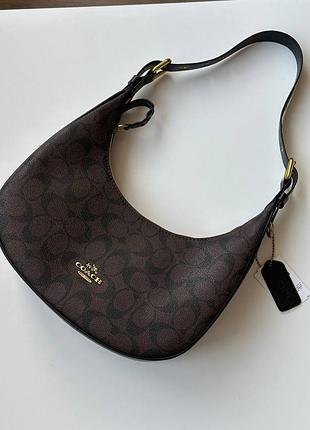 Шоколадна шкіряна сумка coach