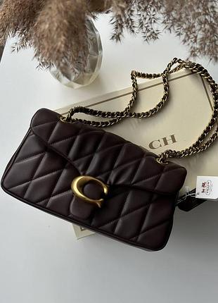 Коричнева жіноча сумка coach puff