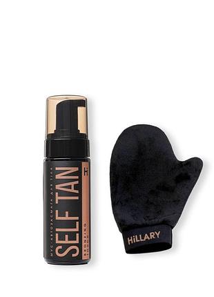 Мус-автозасмага для тіла hillary self tan bronzing touch + рукавиця-аплікатор для автозасмаги