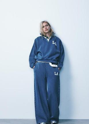 Крутой спортивный костюм комплект zara, толстовка и широкие брюки