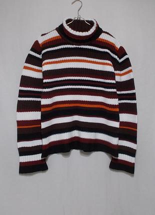 Свитер толстый яркий в полоску шерсть 'vila' 50р