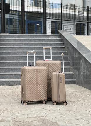 С 8530 шампань полипропилен marsel маленький чемодан дорожный s на колесах 4 колеса ручная кладь