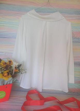 Белая блузка hm свободного кроя, рукав 3/4