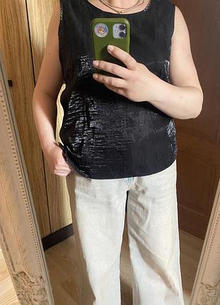 Чёрная классная блуза майка 50-52 р