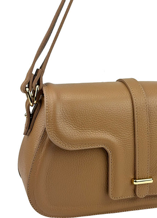 Жіноча шкіряна сумка firenze 33*19*10см каркасна класика/casual бежева/коричнева