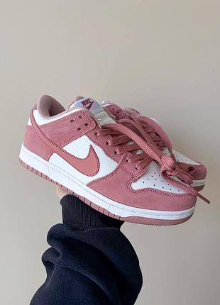 Классные женские кроссовки Hornets sb dunk low pink white AJF розовые
