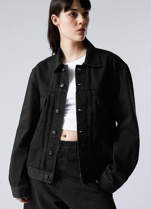 Куртка джинсова чорна xs weekday