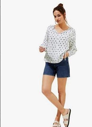 Лляна блуза в горох marks & spencer льон3 фото