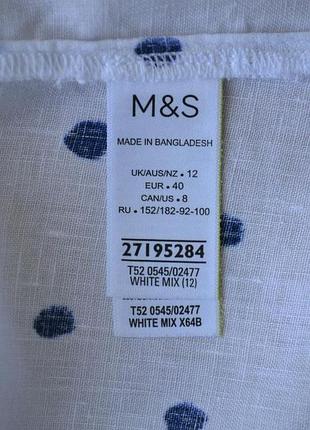 Лляна блуза в горох marks & spencer льон10 фото