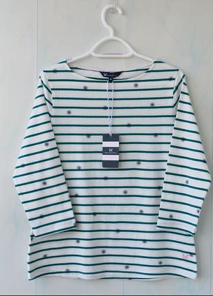Лонгслів у смужку crew clothing, бавовна