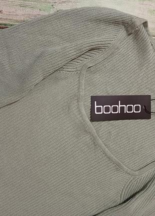 Лонг в рубчик с квадратным вырезом