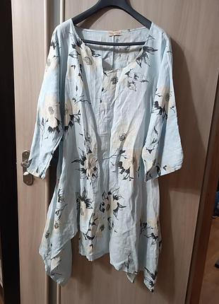 Асимметричное льняное платье туника