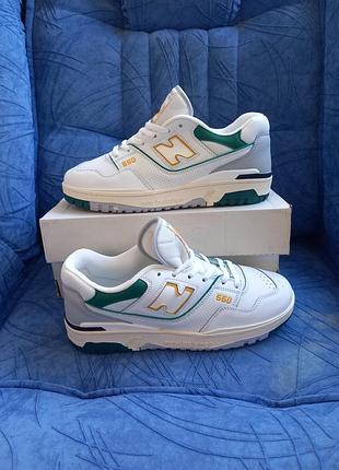 Акция скидка кроссовки мужские кожаные белые new balance 550