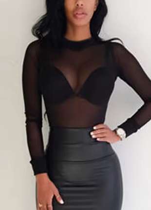 Прозрачная кофта с длинным рукавом